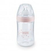 Dojčenská fľaša NUK Nature Sense 260ml, ružová